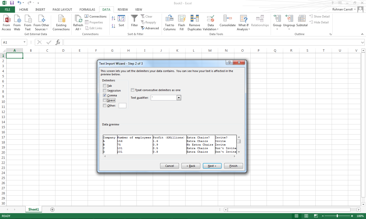 import data from google sheets to excel